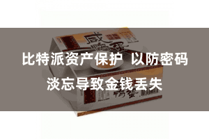 比特派资产保护  以防密码淡忘导致金钱丢失