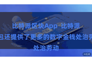 比特派区块App  比特派钱包还提供了更多的数字金钱处治劳动